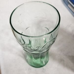 Vintage coke glass green